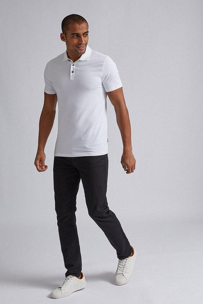 Burton White Muscle Fit Mens Polo Shirt - Stockpoint Apparel Outlet