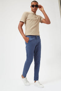 Burton Skinny Blue Organic Chino Mens Trousers - Stockpoint Apparel Outlet