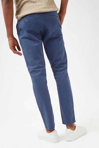 Burton Skinny Blue Organic Chino Mens Trousers - Stockpoint Apparel Outlet