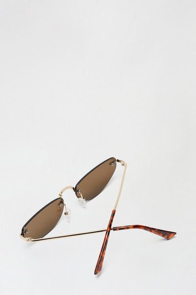 Burton Rimless Gold Narrow Mens Sunglasses - Stockpoint Apparel Outlet
