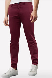 GAG Burgundy Chinos Mens Trousers - Stockpoint Apparel Outlet