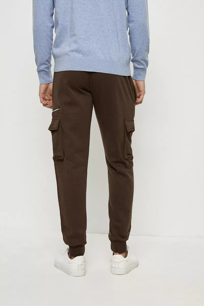Burton Dark Brown Regular Fit Cargo Mens Joggers - Stockpoint Apparel Outlet