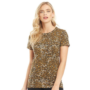 Brave Soul Girls/Womens Disleo Crew Neck T-Shirt Leopard Print - Stockpoint Apparel Outlet
