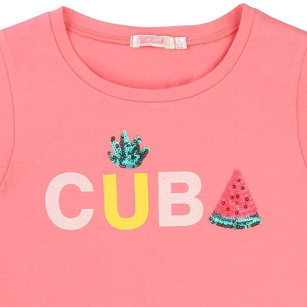 Billieblush CUBA Sequin Girls Pink T-Shirt 