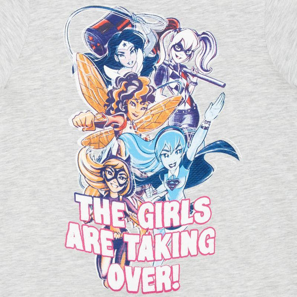 DC Comics Girls Superhero Girl Power Grey T-Shirt - Stockpoint Apparel Outlet