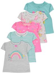 George Unicorn Girls Short Sleeve T-Shirts 5 Pack - Stockpoint Apparel Outlet