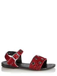 George Red Leopard Print Leather 2 Strap Buckle Girls Sandals - Stockpoint Apparel Outlet