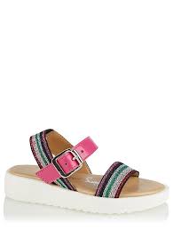 George Pink Glitter Strap Buckle Girls Sandals - Stockpoint Apparel Outlet