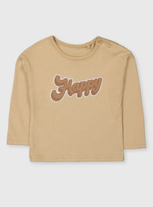 Tu Beige Happy Baby Boys T-Shirt - Stockpoint Apparel Outlet