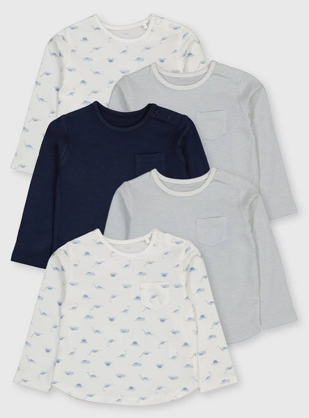 Tu 5 Pack Dinosaur Print Baby Boys Tops - Stockpoint Apparel Outlet