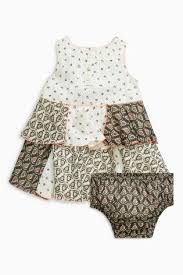 Next Monochrome Patchwork Tunic And Knickers Set - Stockpoint Apparel Outlet