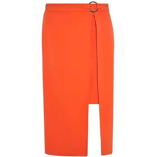 Dorothy Perkins D-Ring Asymmetric Womens Orange Skirt
