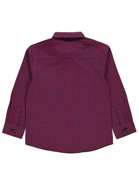 George Red Micro Check Boys Shirt with Bow Tie - Stockpoint Apparel Outlet