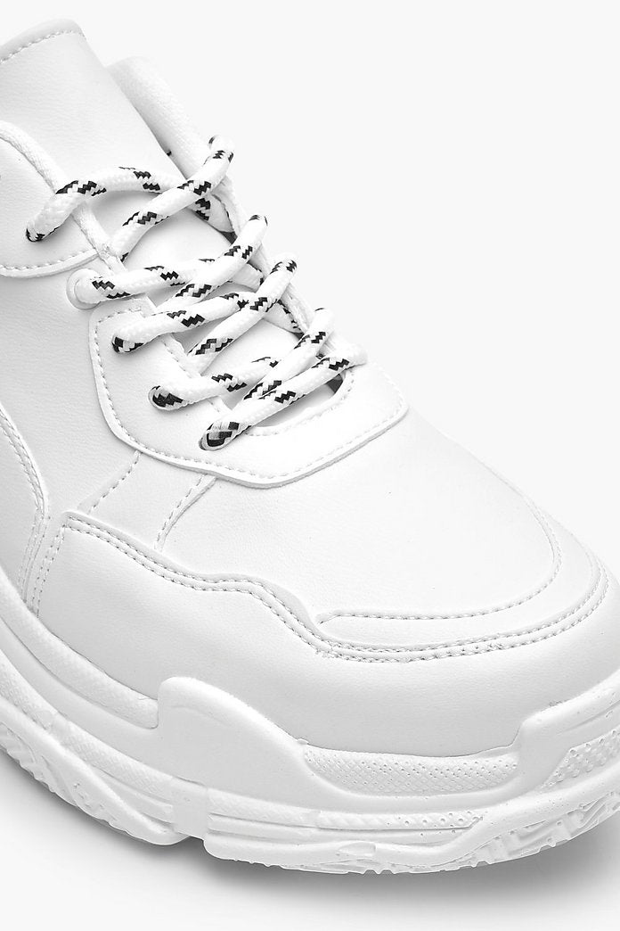 Boohoo Ladies Contrast Lace Chunky Platform Trainers – Stockpoint