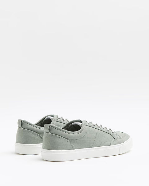 River Island Green Light Sutton Lace Up Mens Plimsolls - Stockpoint Apparel Outlet