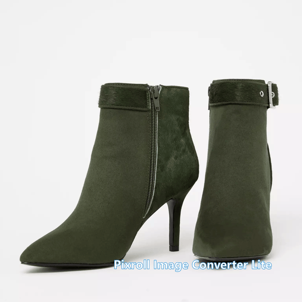 Debenhams, Faith - Green Leather 'Bizzie' High Heel Ankle Boots