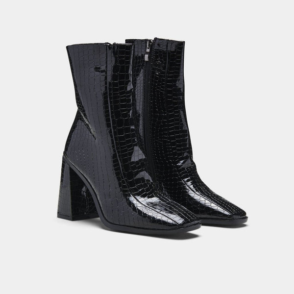 Nami Square Toe Croc Ankle Boot - Stockpoint Apparel Outlet
