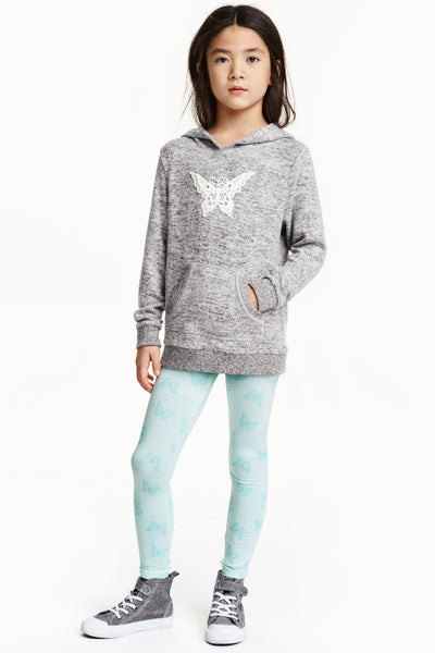 H&M Mint Green Butterflies Jersey Leggings - Stockpoint Apparel Outlet