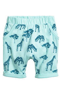 H&M Baby Boys Jersey Shorts Light Turquoise Giraffe