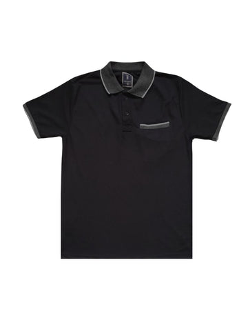 Ice Polo Black Contrast Collar Mens Polo Shirt - Stockpoint Apparel Outlet