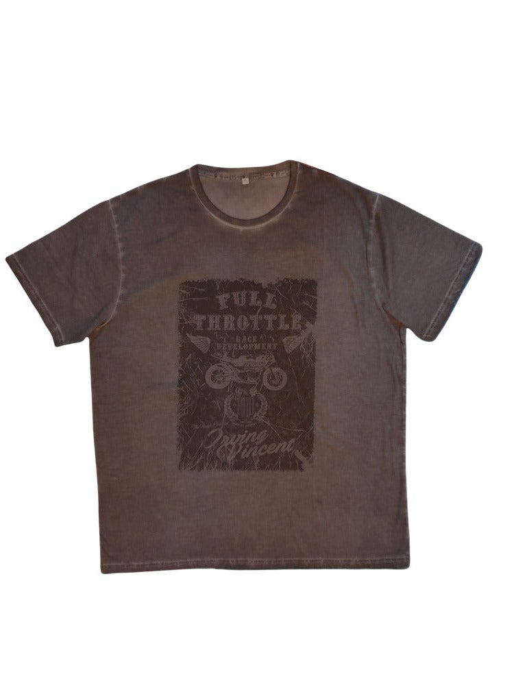 HRD Apparel Irving Vincent Full Throttle Motorbike Mens T-Shirt - Stockpoint Apparel Outlet