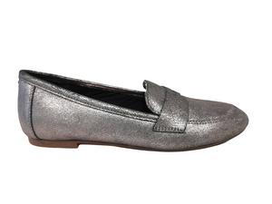 Kurt Geiger Carvela Silver Penny Loafer Womens Shoes Stockpoint