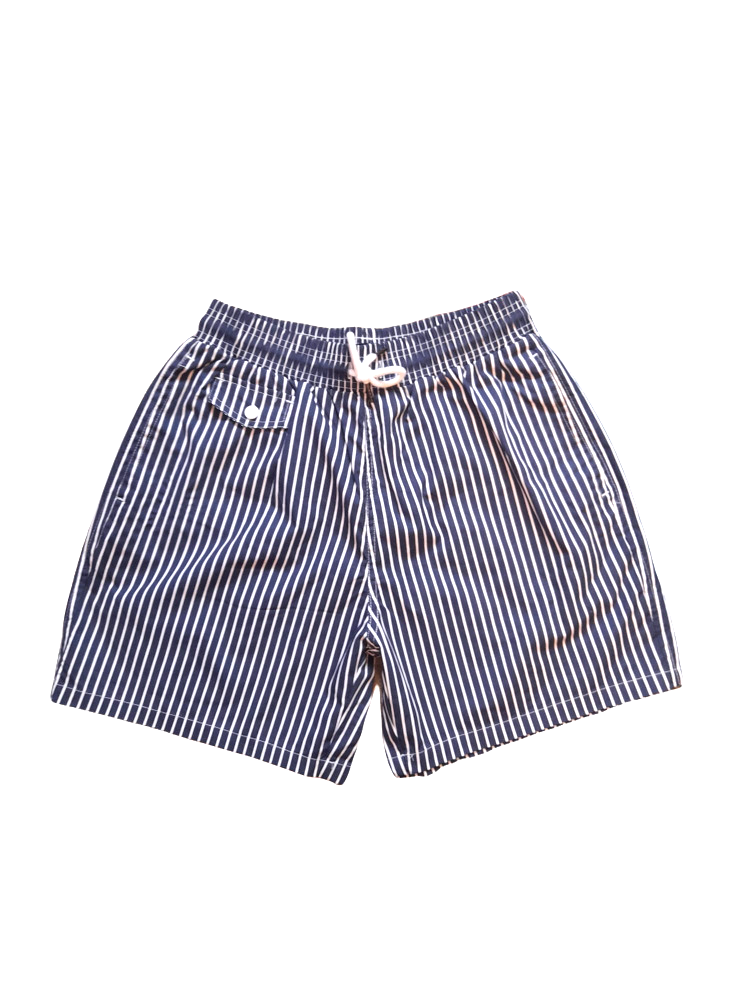 Danny Classic Blue Striped Swimwear Mens Shorts - Stockpoint Apparel Outlet