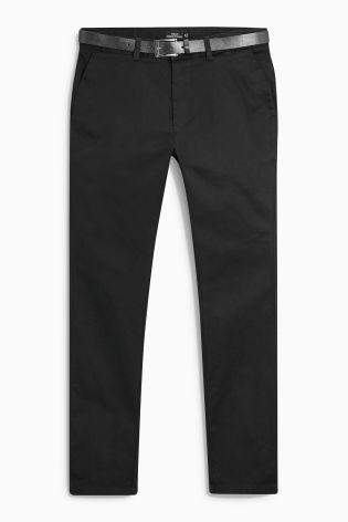 Next Men's Straight Chinos Black - Stockpoint Apparel Outlet
