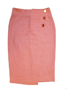 M&S Pink Check Pencil Womens Skirt - Stockpoint Apparel Outlet
