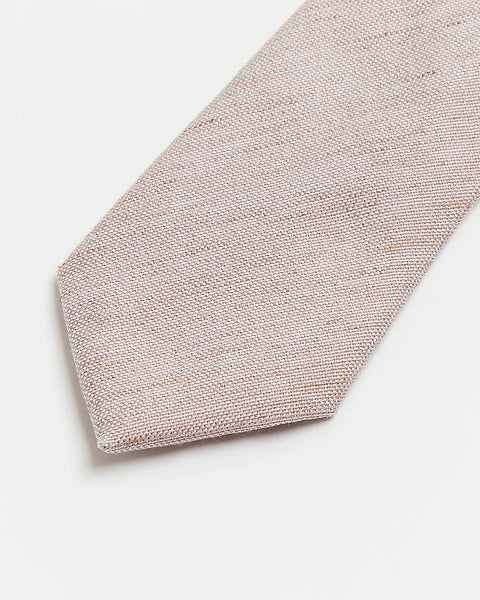 River Island Pink Plain Linen Mens Tie - Stockpoint Apparel Outlet