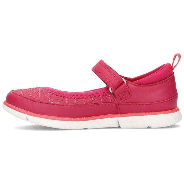 Clarks Tri Megan Berry Leather Girls Ballerinas - Stockpoint Apparel Outlet