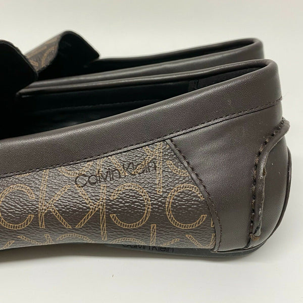 Calvin Klein Miguel CK Monogram Logo Brown Mens Drivers - Stockpoint Apparel Outlet