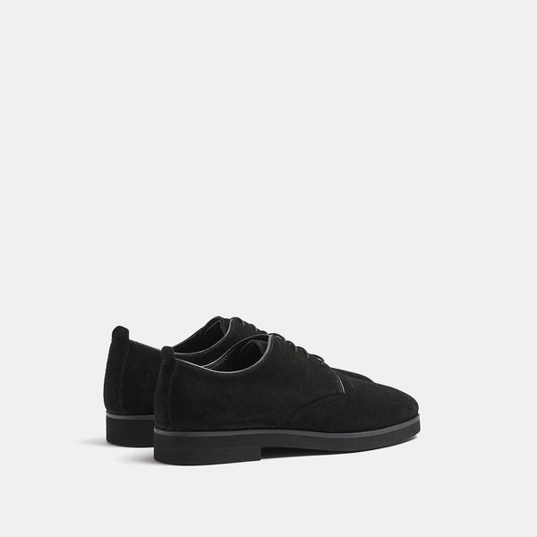 River Island Black Suede Casual Derby Mens Shoes - Stockpoint Apparel Outlet
