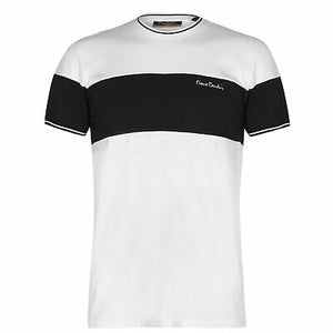 Pierre Cardin White Cut and Sew Tipped Mens T-Shirt - Stockpoint Apparel Outlet