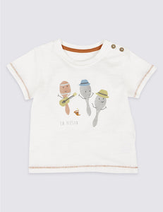 M&S Baby Boys Pure Cotton Maracas T-Shirt