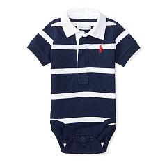 Ralph Lauren Cotton Rugby Bodysuit - Blue - Stockpoint Apparel Outlet