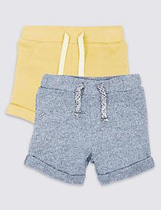 M&S Baby Boys Two Pack Sweat Shorts - Stockpoint Apparel Outlet
