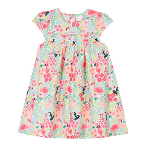 Bluezoo Baby Girls Pink Jungle Print Frill Detail Dress - Stockpoint Apparel Outlet