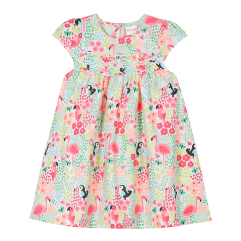 Bluezoo Baby Girls Pink Jungle Print Frill Detail Dress - Stockpoint Apparel Outlet