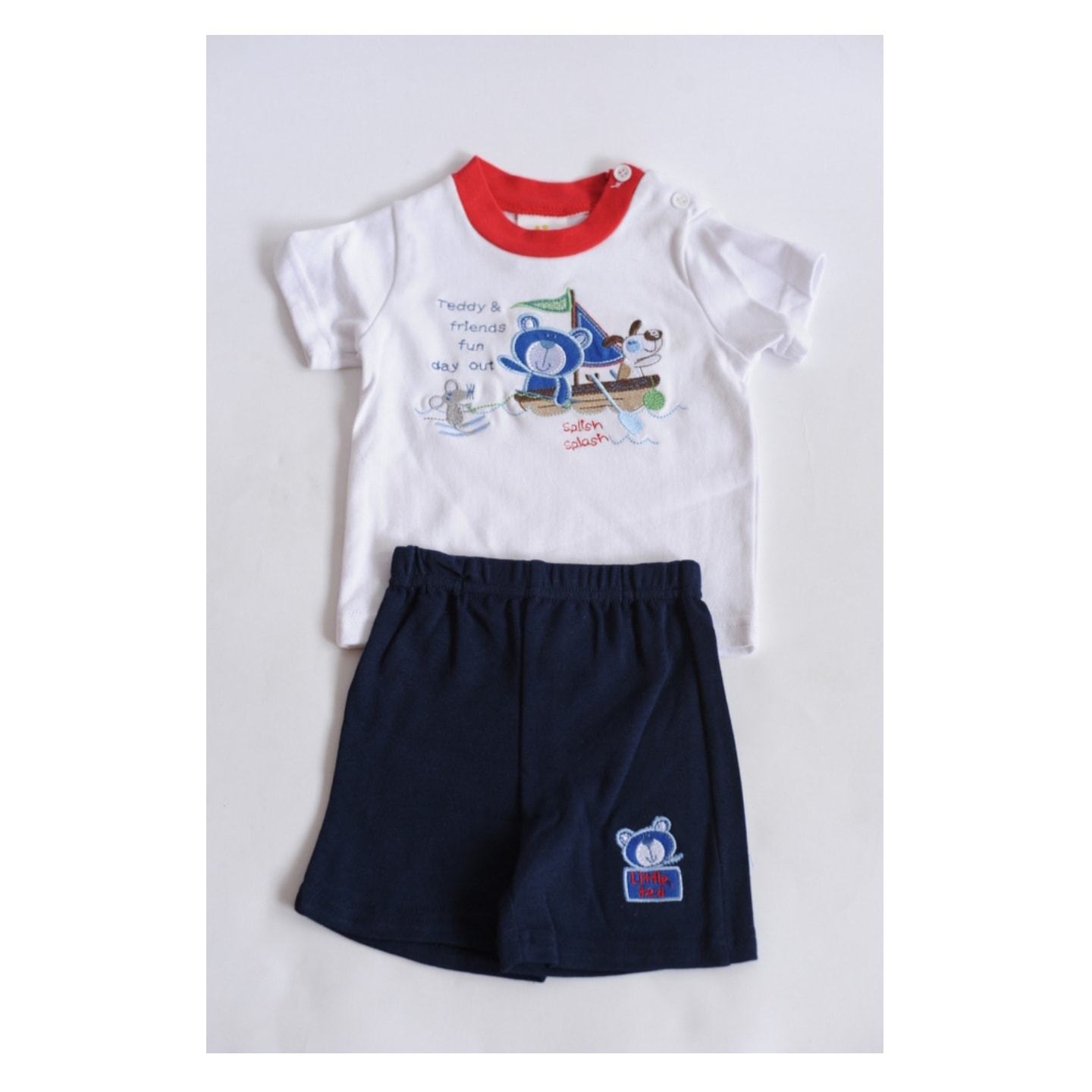 Just Too Cute White & Blue Two Piece - Stockpoint Apparel Outlet