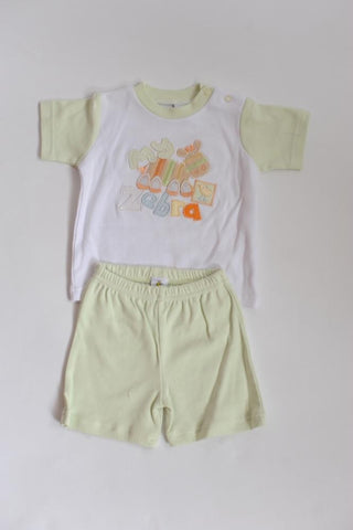 Just Too Cute White & Green Two Piece - Stockpoint Apparel Outlet