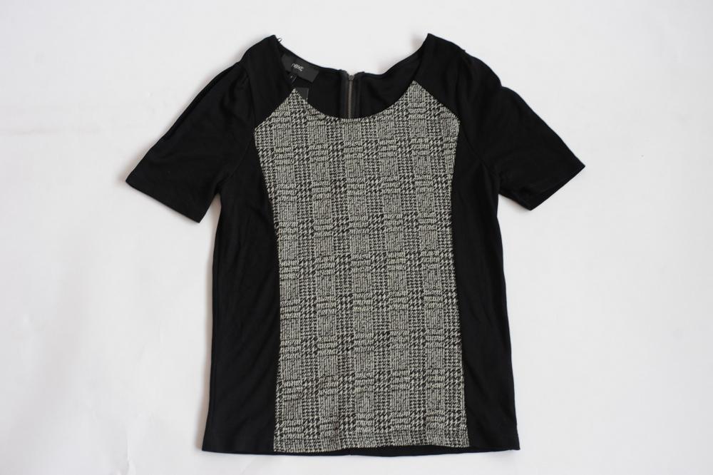 Next Black with Grey Pattern Top - Stockpoint Apparel Outlet