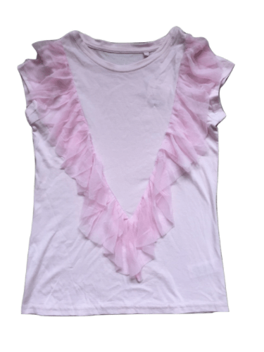 Next Girls Pink Mesh Ruffle Top - Stockpoint Apparel Outlet