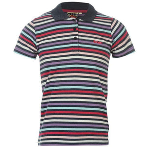 Lee Cooper Yarn Dye Stripe Polo Girls - Stockpoint Apparel Outlet