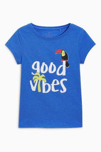 Next Blue Good Vibes T-Shirt - Stockpoint Apparel Outlet