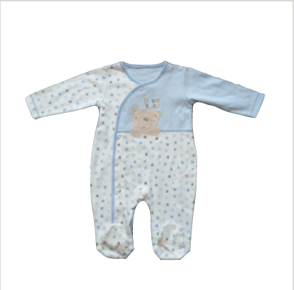 Baby Boys Teddy Blue Sleepsuit - Stockpoint Apparel Outlet
