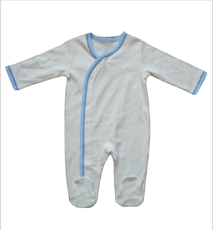 Baby Boys White with Blue Detail Sleepsuit - Stockpoint Apparel Outlet
