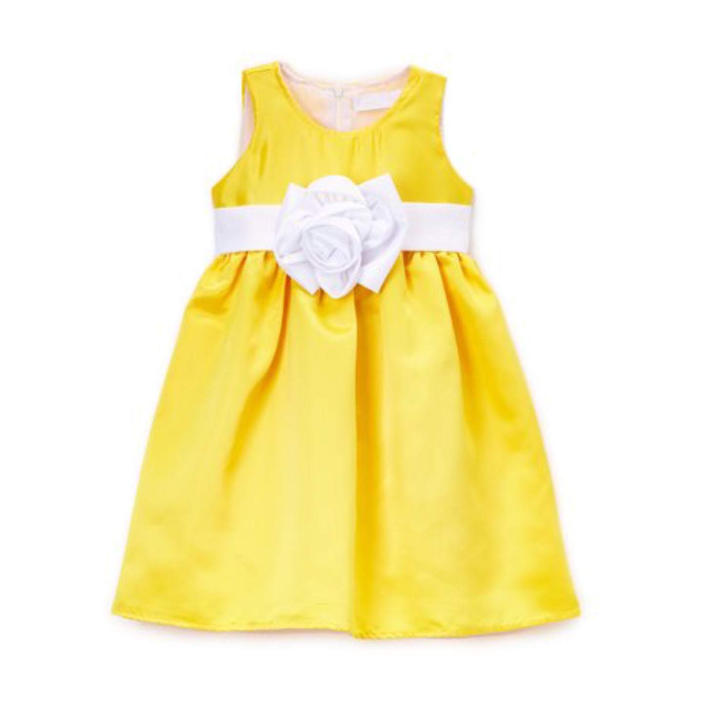 Z by Yoon Girls Yellow Flower A-Line Dress - Stockpoint Apparel Outlet