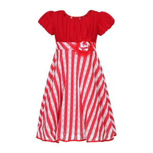 Richie House Baby Girls Red & White Stripe Short-Sleeve Party Dress - Stockpoint Apparel Outlet