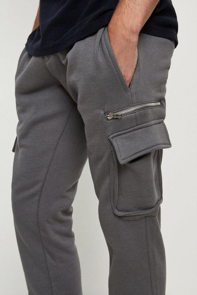 Burton Grey Regular Fit Cargo Mens Joggers - Stockpoint Apparel Outlet